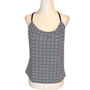 Kona Sol Womens Size Small Black White Tankini Swim Beach Pool Top Pullover